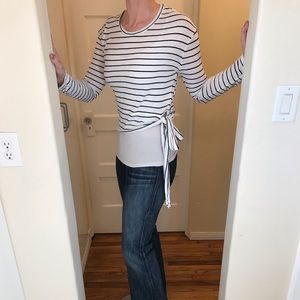 B.P navy and white striped top